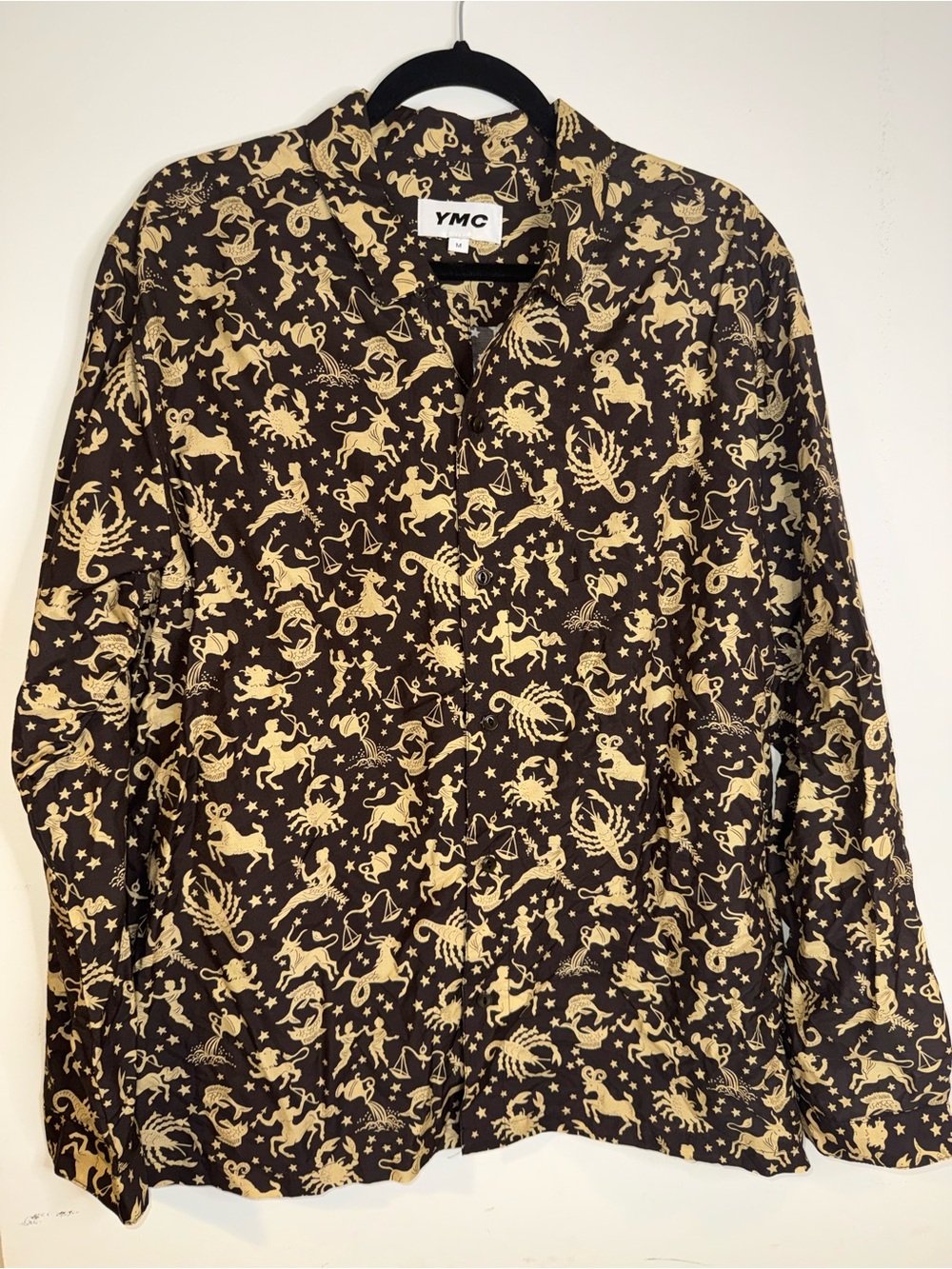 YMC You Must Create M Feathers Horoscope Zodiac Cotton Silk Shirt